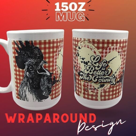 NEW Coffee Mug Cup 15oz Large Coffee Shop Country Housewarming Closet Clearout - Picture 1 of 4